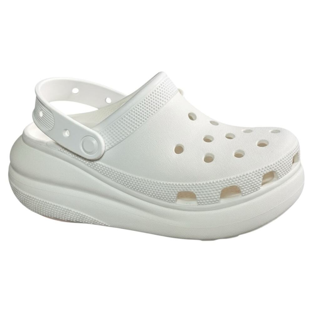 CROCS Classic Crush Clog White Chunky Platform Sandal Womens 9 Mens 7